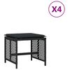 vidaXL 4 db fekete polyrattan kerti sz&eacute;k p&aacute;rn&aacute;val 41 x 41 x 36 cm
