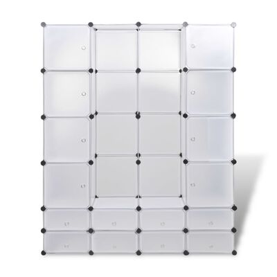 vidaXL fehér moduláris szekrény 18 rekesszel 37 x 146 x 180,5 cm