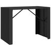 vidaXL fekete polyrattan &uuml;veglapos b&aacute;rasztal 145 x 80 x 110 cm