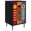 vidaXL &Eacute;jjeliszekr&eacute;ny ESSEN Fekete T&ouml;lgy 36 x 33 x 61 cm Szerelt Fa