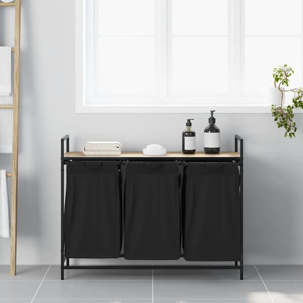 vidaXL sonoma t&ouml;lgy mosodai kos&aacute;r 3 rekeszes polccal