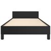 vidaXL fekete műbőr ágykeret fejtámlával 90x200 cm