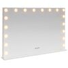 vidaXL LED Smink T&uuml;k&ouml;r Feh&eacute;r 80 x 10 x 52,5 cm &Uuml;veg &eacute;s ac&eacute;l