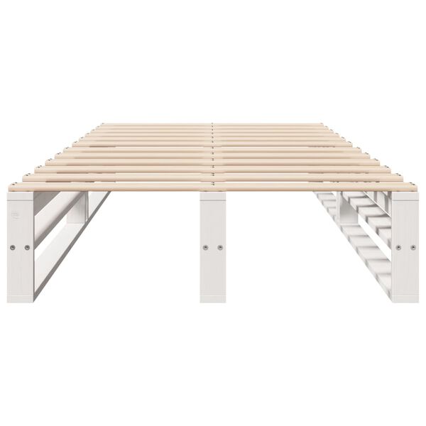 vidaXL fehér tömör fenyőfa ágy matrac nélkül 90 x 200 cm