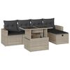 vidaXL 6 r&eacute;szes vil&aacute;gossz&uuml;rke polyrattan kerti &uuml;lőgarnit&uacute;ra p&aacute;rn&aacute;kkal
