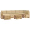 vidaXL K&uuml;lt&eacute;ri kanap&eacute; szett 8 pcs Feh&eacute;r &eacute;s B&eacute;zs 59 x 59 x 37 cm