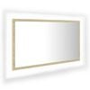 vidaXL sonoma-t&ouml;lgy akril LED-es f&uuml;rdőszobai t&uuml;k&ouml;r 80x8,5x37 cm