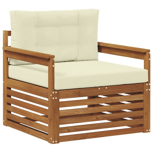 vidaXL K&uuml;lt&eacute;ri kanap&eacute; szett T&ouml;m&ouml;r ak&aacute;cfa &eacute;s poli&eacute;szter Term&eacute;szetes