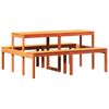 vidaXL viaszbarna t&ouml;m&ouml;r fenyőfa piknik asztal 160 x 134 x 75 cm