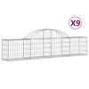 vidaXL 9 db &iacute;ves horganyzott vas gabion kos&aacute;r 200x30x40/60 cm
