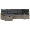 vidaXL Kerti Kanap&eacute; Szett p&aacute;rn&aacute;val t&aacute;rol&oacute;val 6 pcs Sz&uuml;rke Poli rattan