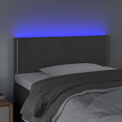 vidaXL sötétszürke bársony LED-es fejtámla 80 x 5 x 78/88 cm
