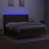 vidaXL barna sz&ouml;vet rug&oacute;s &eacute;s LED-es &aacute;gy matraccal 160x200 cm