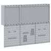 vidaXL Szersz&aacute;mszekr&eacute;ny &eacute;s pegboard szett polcokkal z&aacute;rral 5 pcs Piros