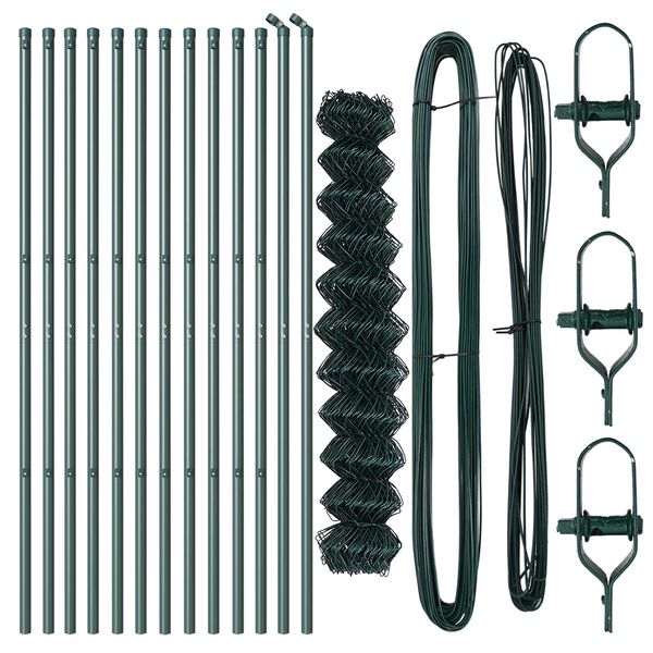 vidaXL Ker&iacute;t&eacute;soszlop Z&ouml;ld 25 x 1 m (40 x 40 mm-es h&aacute;l&oacute;val) Ac&eacute;l &eacute;s PVC