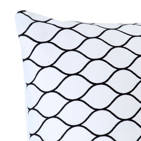 vidaXL 2 db fekete-feh&eacute;r mint&aacute;s pamut p&aacute;rna 40 x 40 cm