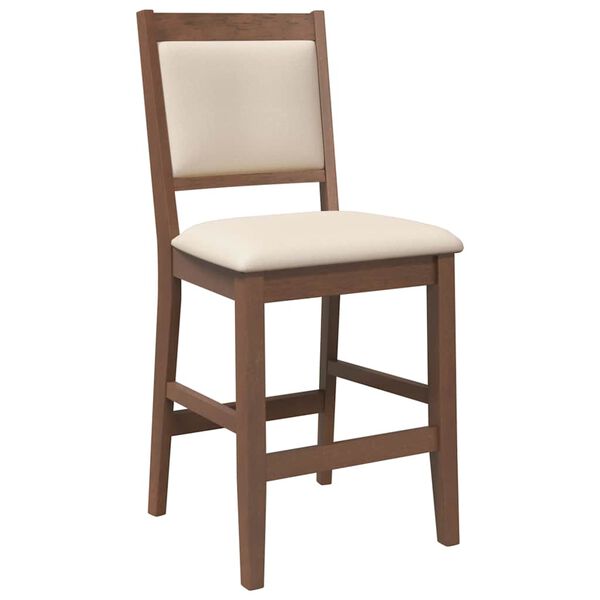 vidaXL 2 db barna tömörfa gumiból bárszékek párnákkal