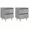 vidaXL 2 db betonsz&uuml;rke &eacute;jjeliszekr&eacute;ny t&ouml;m&ouml;r fenyő l&aacute;bakkal 40x35x50cm