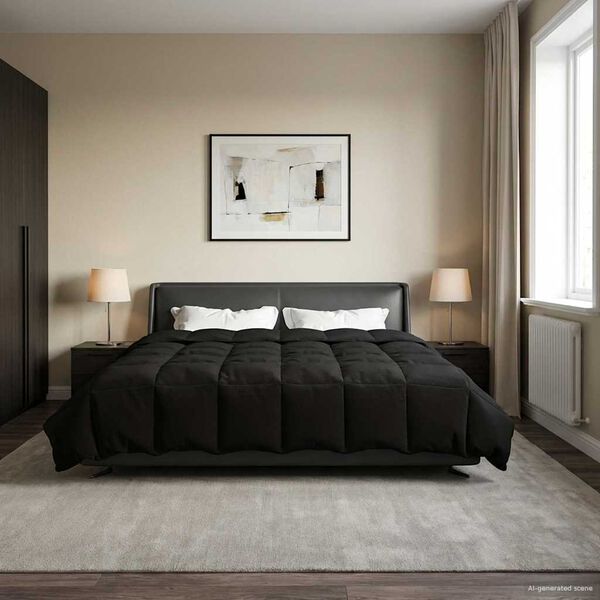 vidaXL T&eacute;li takar&oacute; S&ouml;v&eacute;nyes Fekete 220 x 240 cm Mikrosz&aacute;l