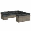 vidaXL 12 r&eacute;szes sz&uuml;rke polyrattan kerti &uuml;lőgarnit&uacute;ra p&aacute;rn&aacute;kkal