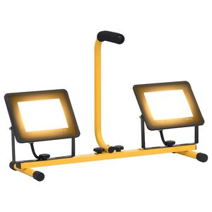 vidaXL meleg feh&eacute;r f&eacute;nyű foganty&uacute;val ell&aacute;tott LED-es reflektor 2x50 W