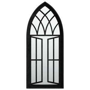 vidaXL fekete vas kerti tükör kültéri használatra 70 x 30 cm