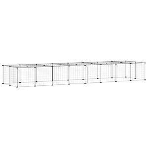 vidaXL 36 paneles fekete ac&eacute;l kis&aacute;llatketrec ajt&oacute;val 280 x 70 x 35 cm