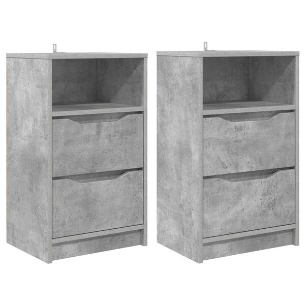 vidaXL &Eacute;jjeliszekr&eacute;nyek 2 pcs Beton Sz&uuml;rke 40 x 30 x 467 cm Faanyag