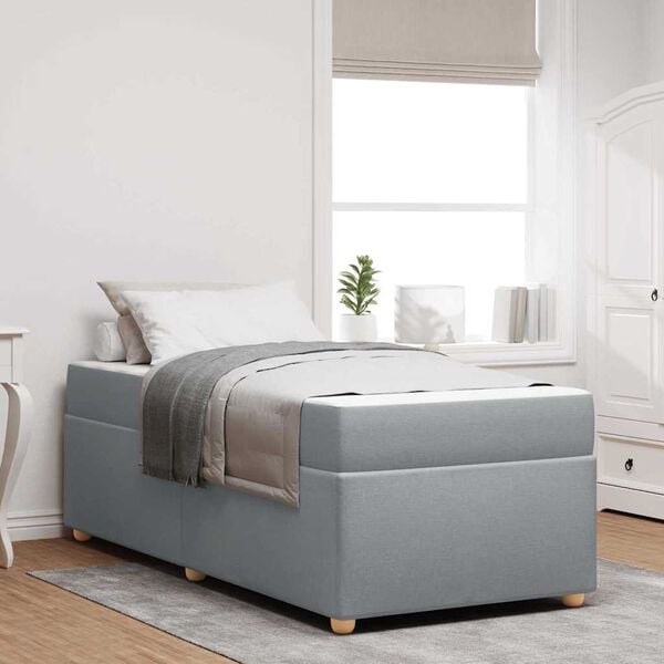 vidaXL Ágykeret matracmal Világosszürke 80 x 200 cm szövet