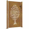 vidaXL Corten ac&eacute;l kertkapu 100x125 cm, fa mint&aacute;zat&uacute;