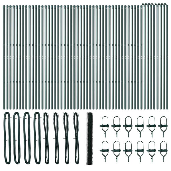 vidaXL Ker&iacute;t&eacute;soszlop Z&ouml;ld 100 x 1,6 m (50 mm-es h&aacute;l&oacute;) Ac&eacute;l &eacute;s PVC