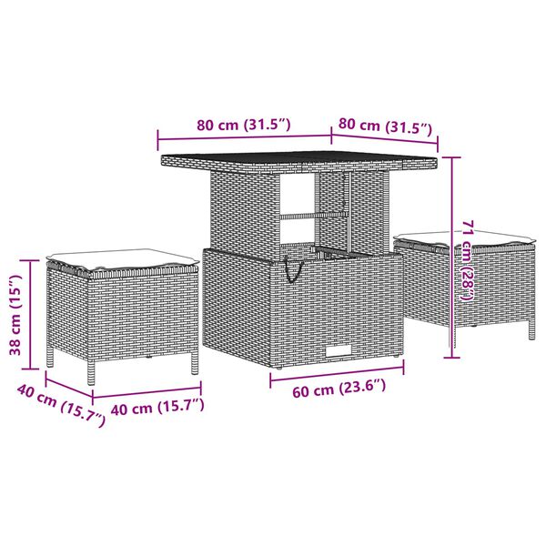 vidaXL Kerti Kanap&eacute; Szett p&aacute;rn&aacute;val t&aacute;rol&oacute;val 10 pcs Fekete