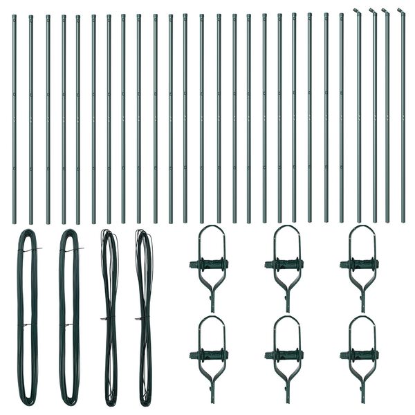 vidaXL Kerítésoszlop 26 pcs Zöld 3,2 x 3,2 x 190 cm