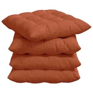 vidaXL &Uuml;lőp&aacute;rn&aacute;k 4 db B&aacute;rsonyos sz&ouml;vet Piros Narancs 40 x 40 x 6 cm