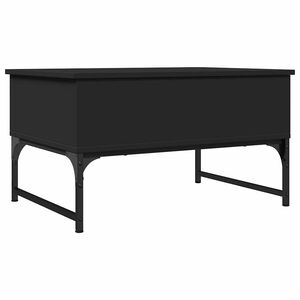 vidaXL fekete szerelt fa &eacute;s f&eacute;m doh&aacute;nyz&oacute;asztal 70 x 50 x 40 cm