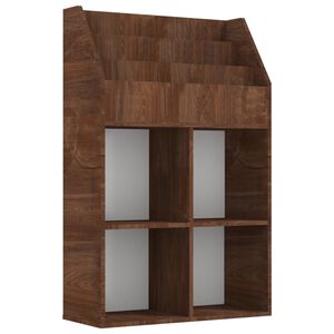 vidaXL barna t&ouml;lgysz&iacute;nű szerelt fa &uacute;js&aacute;gtart&oacute; gyerekeknek 71x30x114 cm