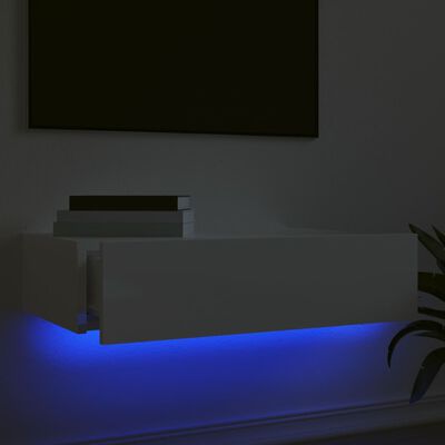 vidaXL magasfényű fehér TV-szekrény LED-lámpákkal 60x35x15,5 cm