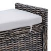 vidaXL Tárolópad párnával Fekete Mosás 110 x 40 x 50 cm Rattan