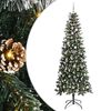 vidaXL Mű kar&aacute;csonyfa 300 LED-del Z&ouml;ld 240 cm PVC &eacute;s Műanyag &eacute;s Ac&eacute;l