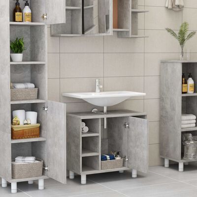 vidaXL betonszürke forgácslap fürdőszobaszekrény 60 x 32 x 53,5 cm