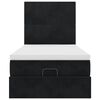 vidaXL Ottomán ágykeret matracokkal fekete 100x200cm bársony