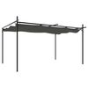 vidaXL antracitsz&uuml;rke pergola beh&uacute;zhat&oacute; tetővel 395 x 292 x 230 cm