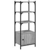 vidaXL 3 szintes sz&uuml;rke sonoma szerelt fa k&ouml;nyvespolc 41x30x109,5 cm