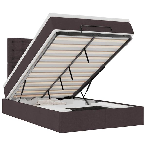 vidaXL Ottom&aacute;n &aacute;gykeret matraccal s&ouml;t&eacute;tbarna 120x190 cm sz&ouml;vet