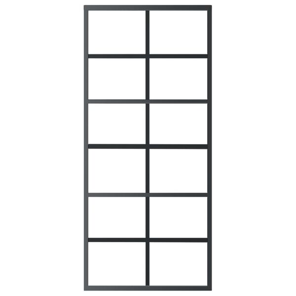 vidaXL ESG üveg és alumínium tolóajtó fémszerelvény-szettel 90x205 cm