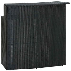vidaXL fekete polyrattan kerti b&aacute;rasztal 120 x 55 x 110 cm