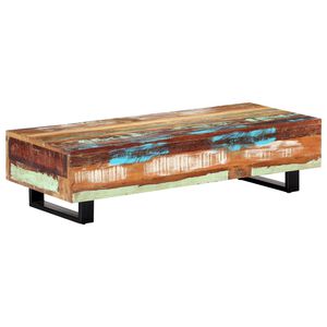 vidaXL t&ouml;m&ouml;r &uacute;jrahasznos&iacute;tott fa &eacute;s ac&eacute;l doh&aacute;nyz&oacute;asztal 120x50x30 cm