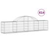 vidaXL 14 db íves horganyzott vas gabion kosár 200x30x40/60 cm