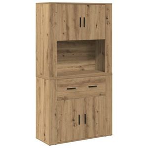 vidaXL Magas T&aacute;rol&oacute; k&eacute;zműves t&ouml;lgy 80 x 33 x 150 cm Szerelt Fa