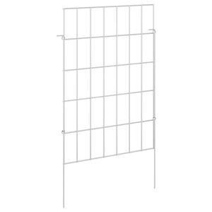 vidaXL Kerti ker&iacute;t&eacute;s kar&oacute;kkal 48 db 35 x 50 cm Horganyzott Ac&eacute;l Ez&uuml;st